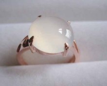 18k rose gold moon quartz ring