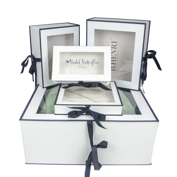 White Flat Folding Paper Gift Boxes with Window