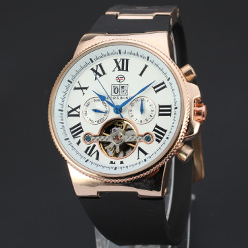 Fashion Automatic movement skeleton mens watch