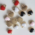 Enamel Heart Pendants Zinc Alloy Metallic Charms DIY Craft Handmade Jewelry Necklace Ornament