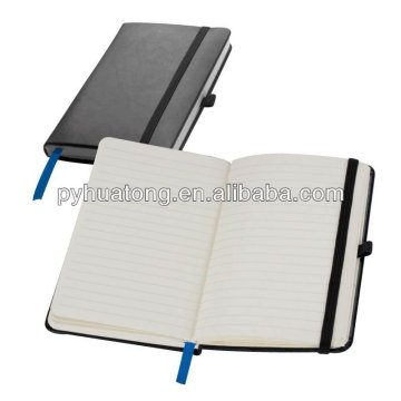 high quality pu leather notebook with elastic pen holder