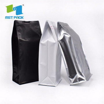 100% biologisk nedbrytbar Ziplock Square Bottom Heat Seal Coffee Pose