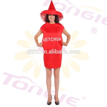 China supplier New design funny Adult carnival costume sexy Letter KETCHUP costume for women