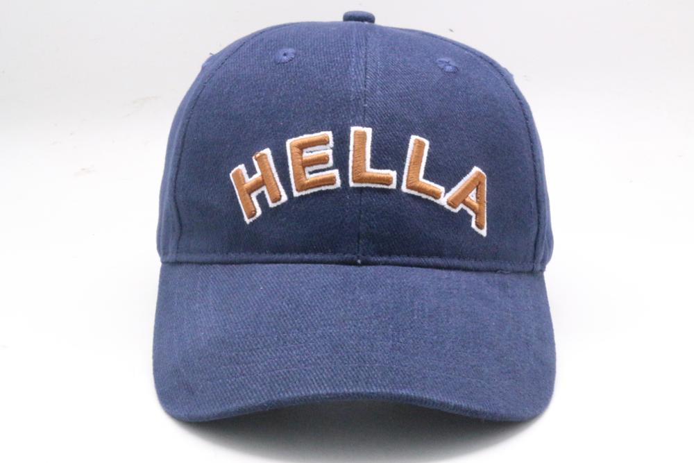 Promotional plain dyed navy blue cotton adult cap hat