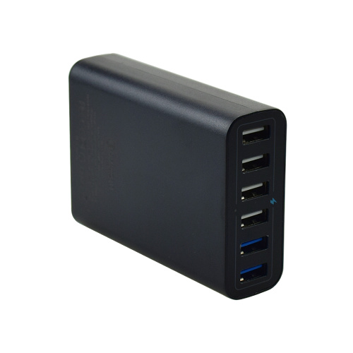 6-port 60W QC3.0 Pengisi daya ponsel pintar USB