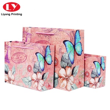 Custom flowers printing shopping paper bags