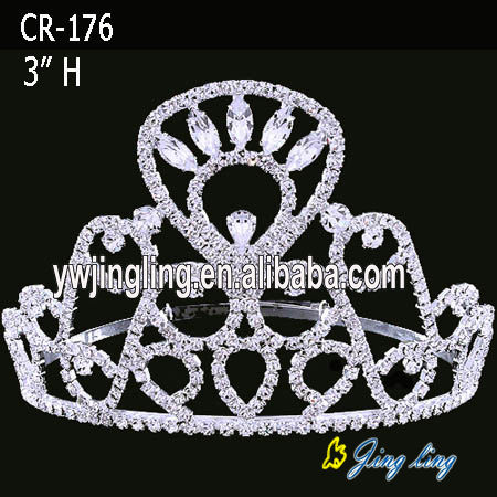 3 Inch Rhinestone Pageant Crowns CR-176