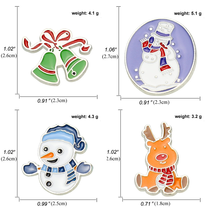 Cartoon snowflake elk Christmas brooch Student accessories cute Christmas brooch accessories