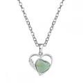 Green Aventurine Love Heart Birthstone Pendant Gemstone Necklaces for Women