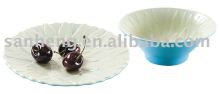 Round melamine bowl with saucer