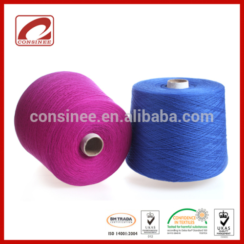 Colored cashmere knitting yarns with 100% cashmere composition