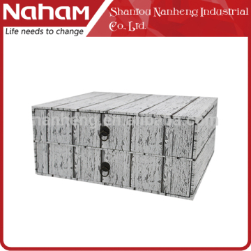 NAHAM Ancient wood tabletop storage drawer box