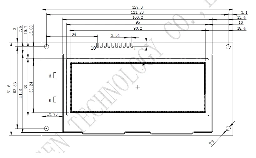 FSTN 192*64 Resolution 4.3inch LCD Display