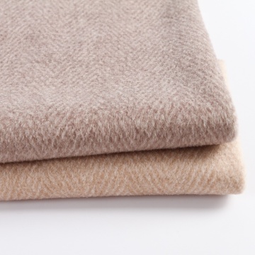 High Quality Solid Color Brush Herringbone Tweed Fabric