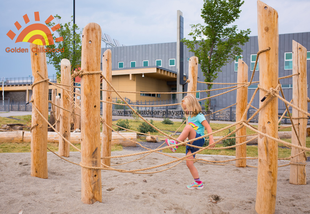 natural playground play rope structure for kids