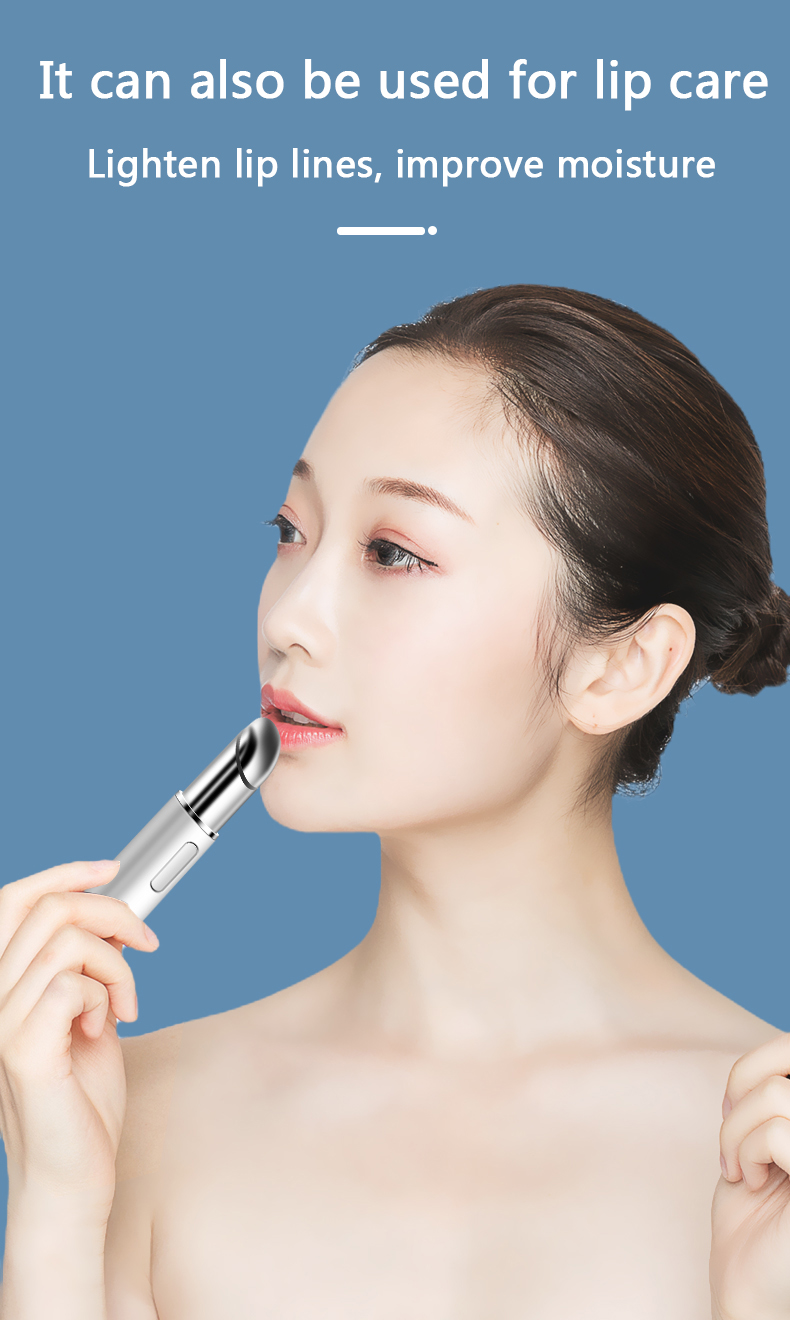 Nuevo masajeador de ojos iónicos eléctricos Belleza Belleza Recargable Vibración ultrasónica Masajeador de labios Mini máquina para el cuidado