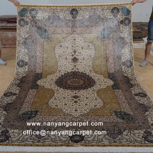 6'x9'Hand Knotted Silk Traditional Persian Qum Rug