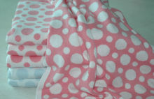Polka Dot Reversible Jacquared 100 Cotton Baby Blanket Knitted For Baby Bedding