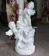 Outdoor garden stone small angels with pots marble water fountain