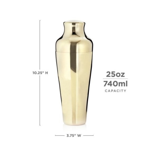 Barman Gold plaqué d&#39;or Shaker 750 ml