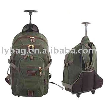 green canvas trolley knapsack
