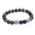 Aquatique Agate Bracelet Bouddha 7 Chakra Gemstone alliage perles bijoux