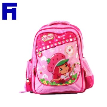 Hot Sell Polyester Kids Packbag Peachblow Beautiful Backpack Cartoon Campus Girl School Bag