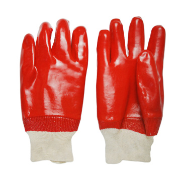 Rote PVC-Dip-Handschuhe Glatte Verriegelungsliner