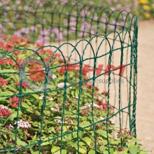 Green Garden Border Fence Scroll Top Rolled Fencing