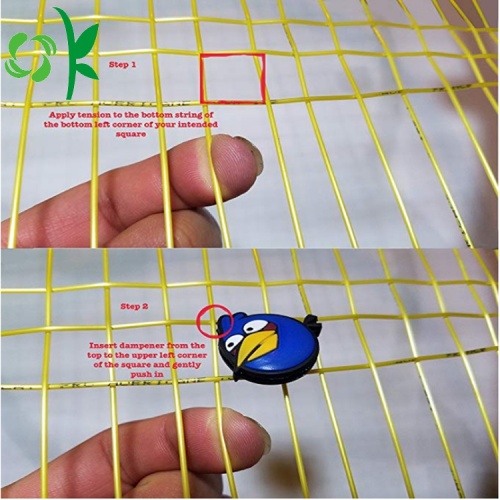 Absorvente da vibração da raquete de tênis do silicone do Irritado-pássaro dos desenhos animados