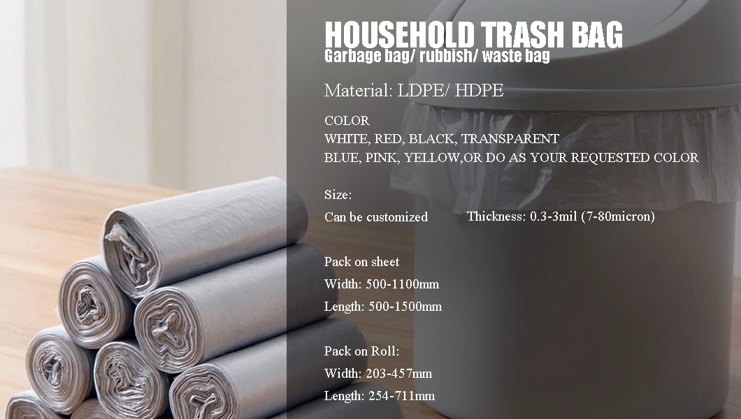 Wholesale Custom HDPE Black Star Sealed Garbage Bag Black in Roll