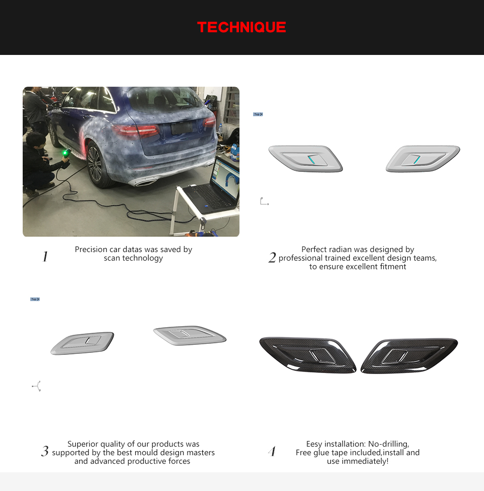 Dry Carbon Fiber Car Bonnet Vents for Land Rover Range Rover Sport HSE Dynamic Sport 4-Door 2018-2020