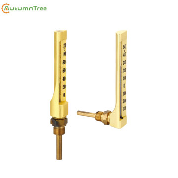 V-Shape Industrial Glass Anti-Corrosion Pipe Thermometer