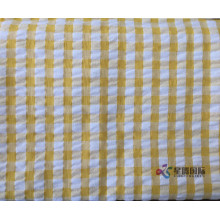 Colorful Plaid 100% Cotton Seersucker Fabric