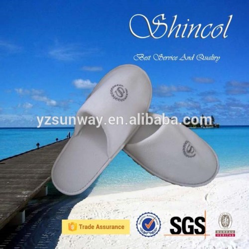 White Normal Polyester Terry Cloth Close Toe Hotel Slipper