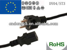 VDE 3pin power cord with C13