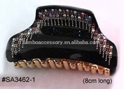 2015 marble acrylic claw clip with rhinestones,acetate shark clip,fun clip,hair clip,hair claw,hair accessories,hair jewelry