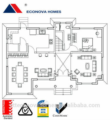 Econova new steel prefabricated building houses houses with solar system