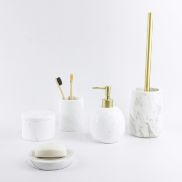 Jazz White marble Bathroom Accessory Sets