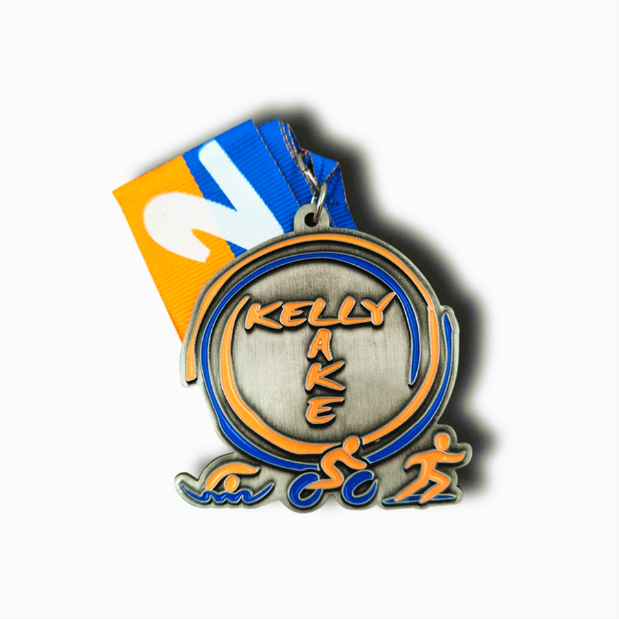 Médaille de triathlon de conception personnalisée