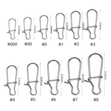 Stainless Steel Enhanced Pin Outdoor Fishing Terminal Tackle Snap