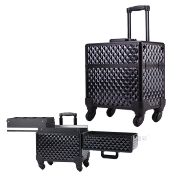 Black ABS makeup artist cosmetic travel case