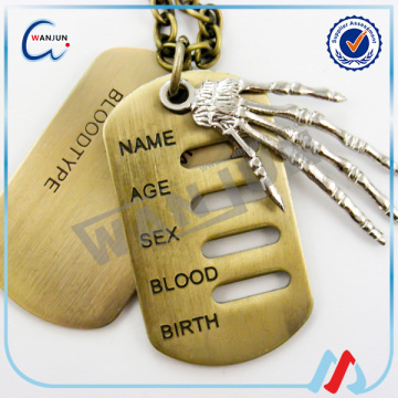 China suppliers Skeleton bones personalized metal dog tags