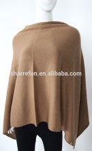 factory wholesale 12gg jersey knitted pure cashmere women ponchos