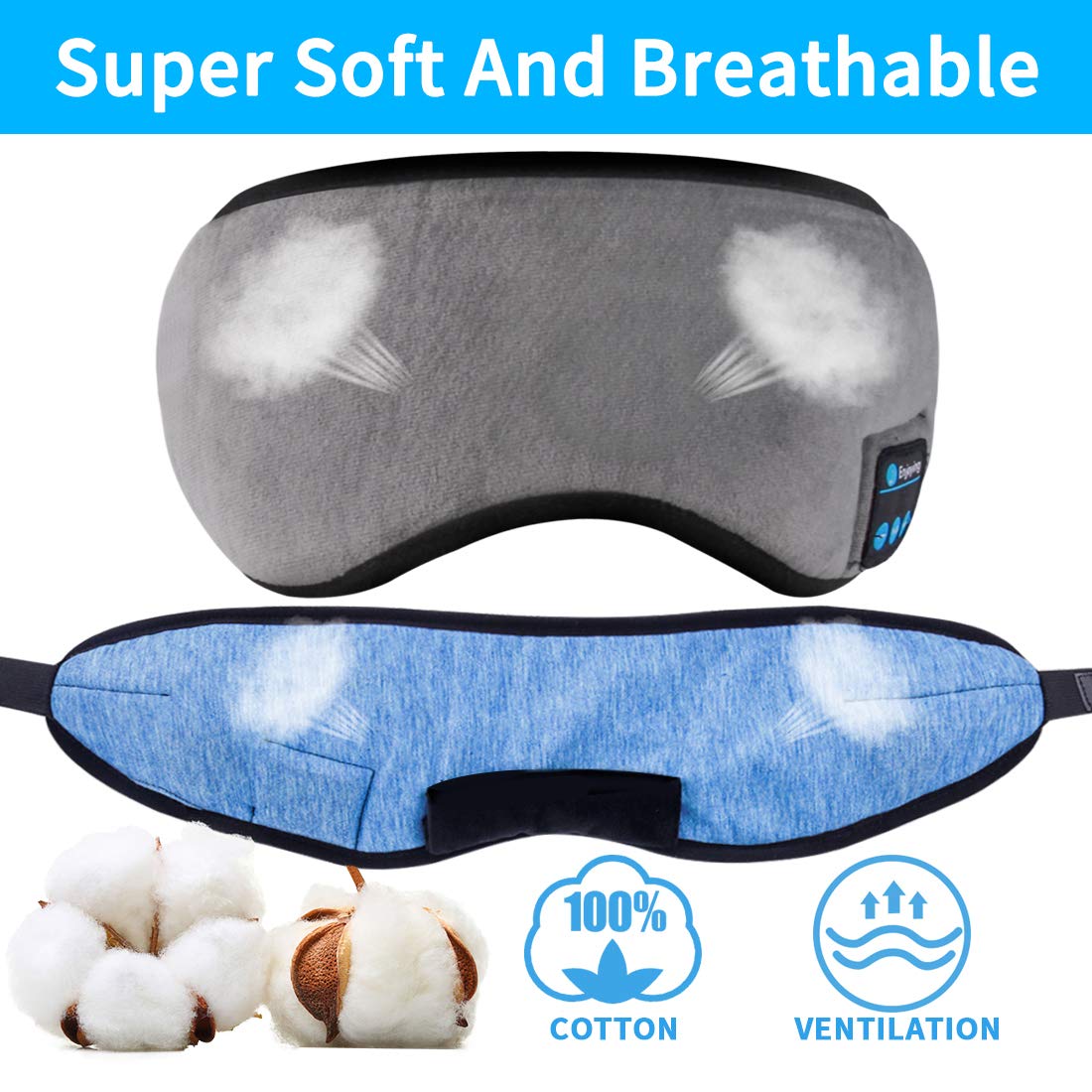 Sleep Mask With Bluetooth Headphones