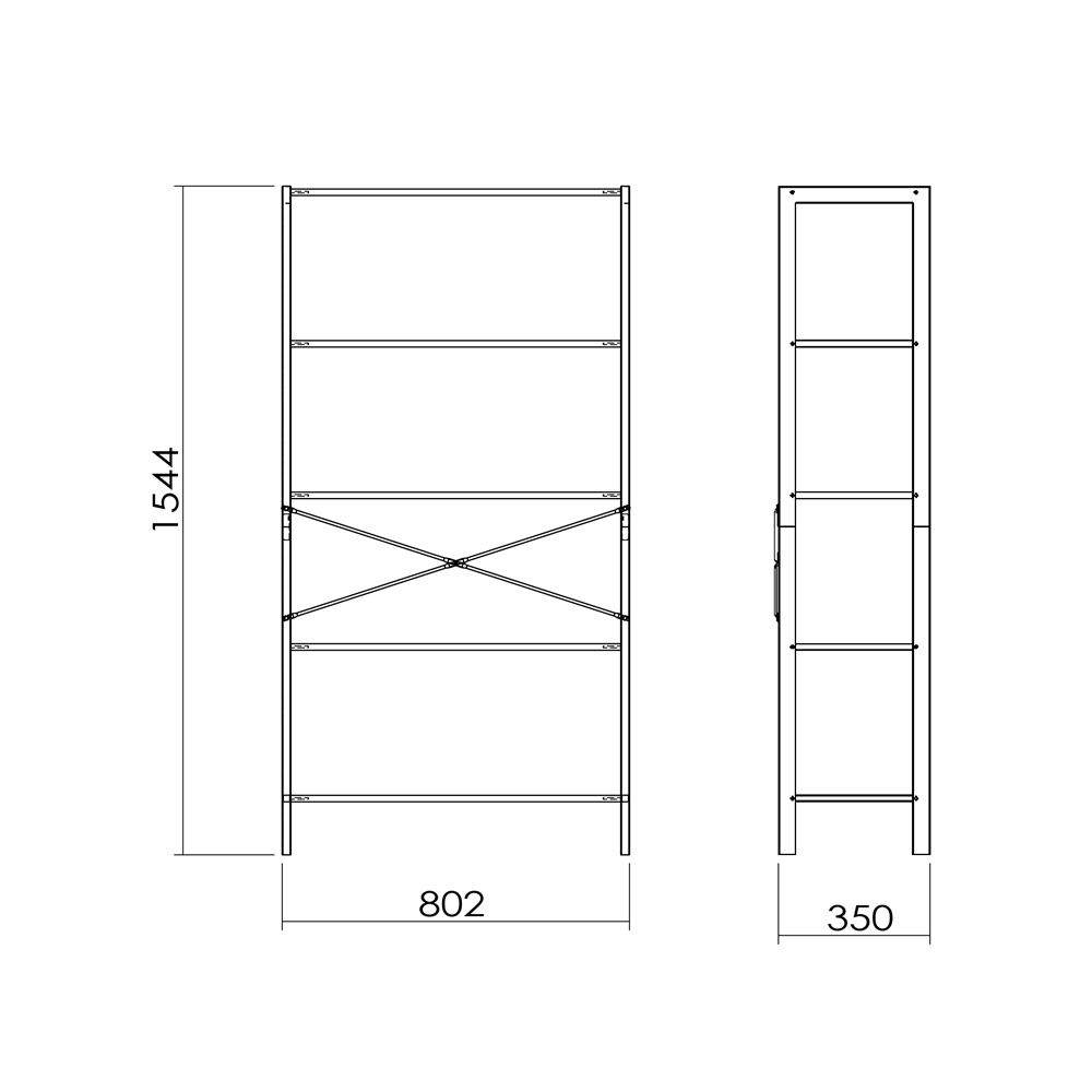 Easy to install metal bookshelf