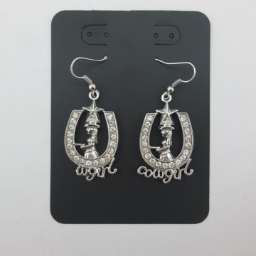 Wholesale Fashion Jewelry Cowgirl Horse Shoe Dangle Earring