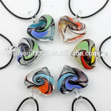 3D Figured Lampwork Glass Heart Pendant For Necklace Diy