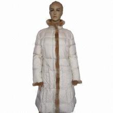 Ladies' down coat with real fur decoration