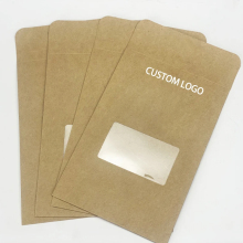 Custom Print Mini Kraft Paper Envelopes with Clear Window